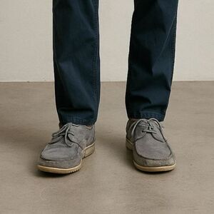 John Varvatos USA Gray Suede Casual Slip On Loafers Boat Shoes  Mens Size 11.5